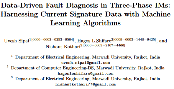 Data-Driven Fault Diagnosis in Three-Phase IMs:Harnessing Current Signature Data with MachineLearning Algorithms